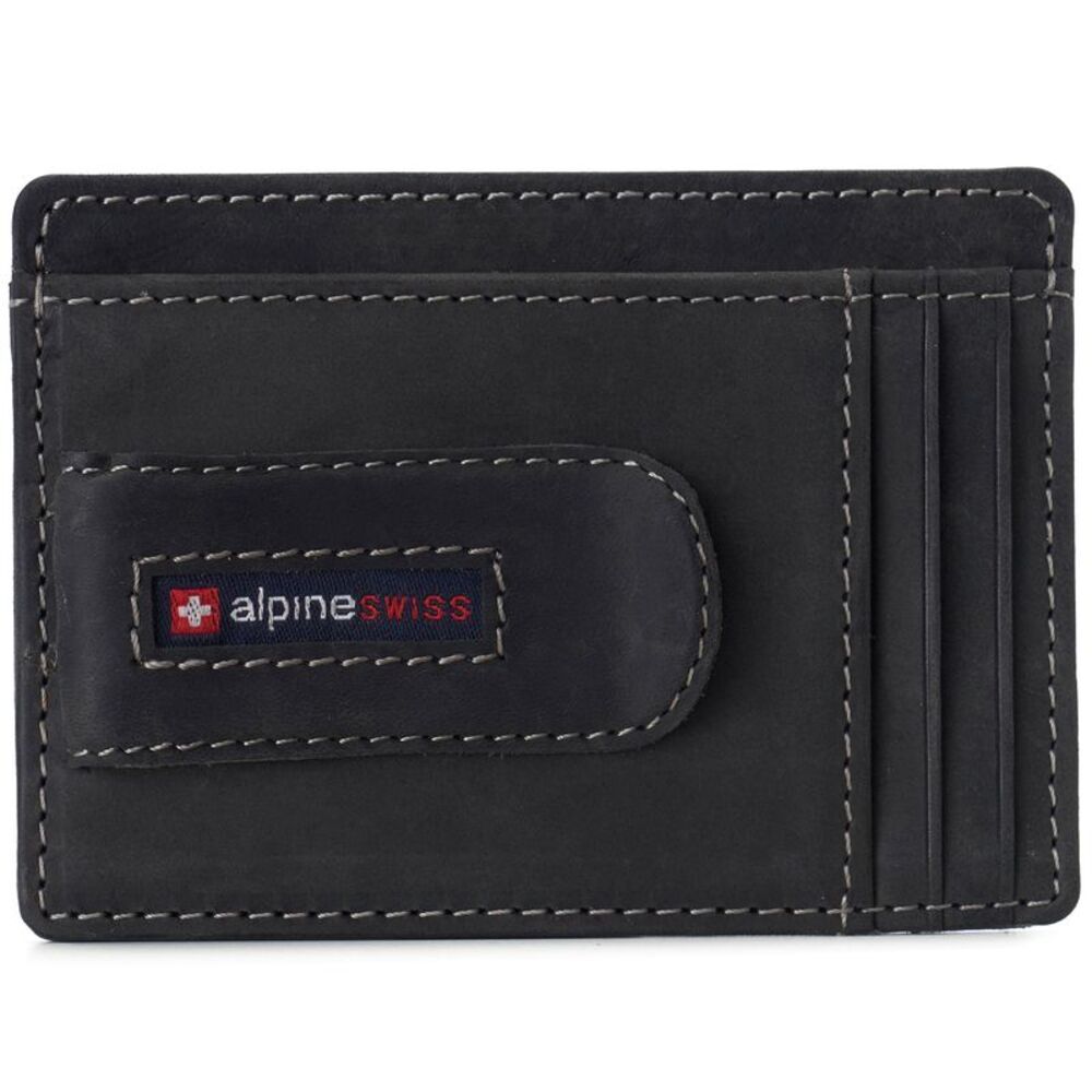 Alpine Swiss Mens RFID Safe Money Clip Wallet Minimalist ID Window Card Case FPW